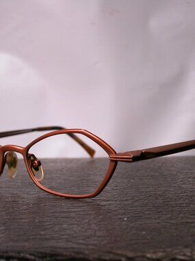 Face A Face Steps Bronze Orange Metal Stylish Eyeglasses Hand Made in France